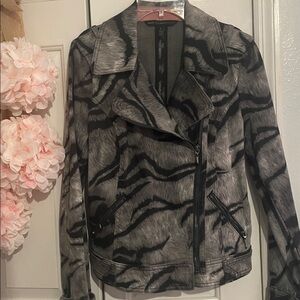 White House Black Market Black and Gray Animal Print Jacket. New but no tags